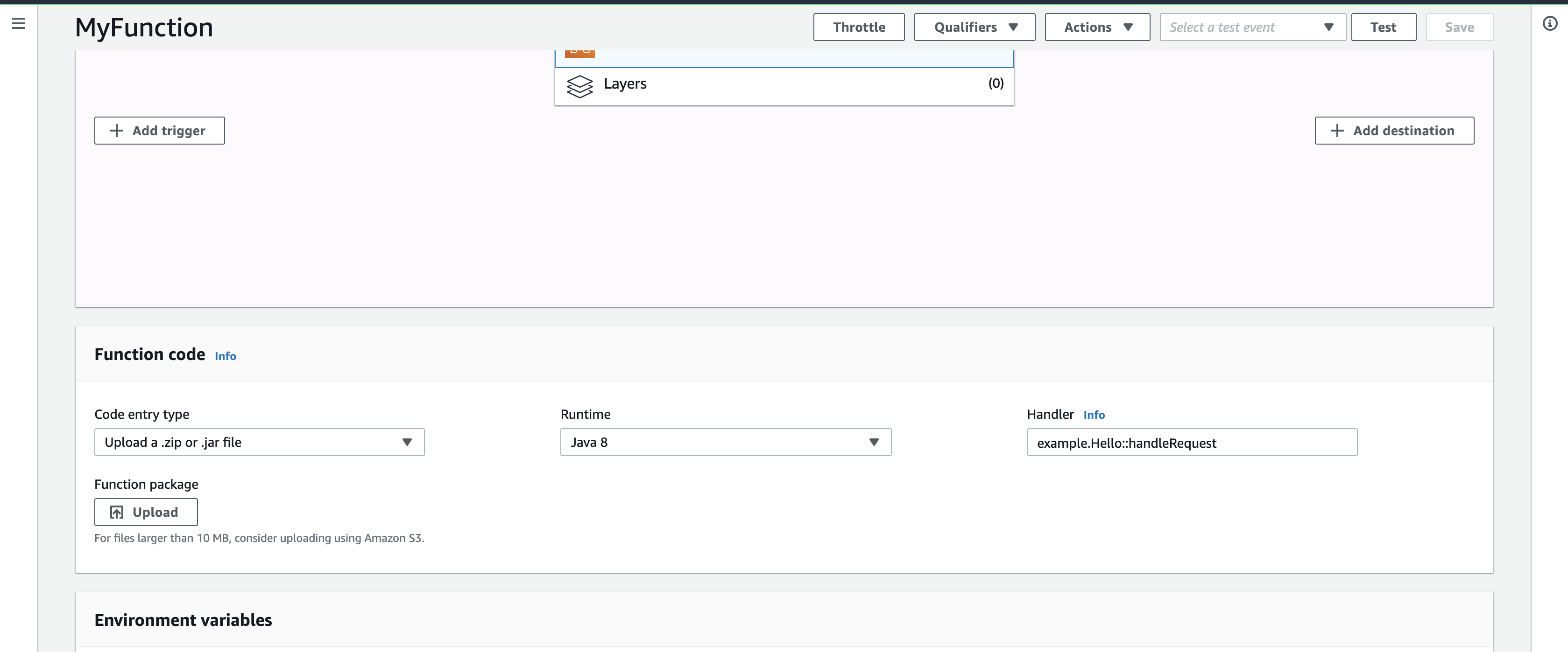 Lambda Import Jar file